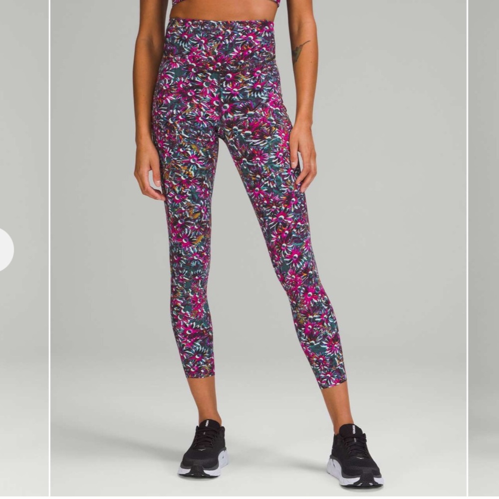 NWOT Lululemon Base Pace High Rise Running Tight 25” Floral Electric Multi